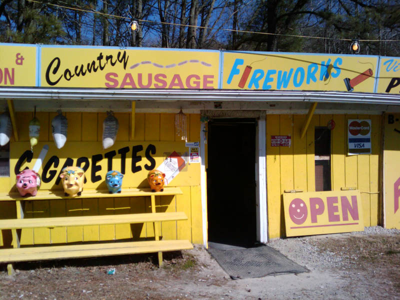 Here, in this road side store, we found old fashioned ham and bacon