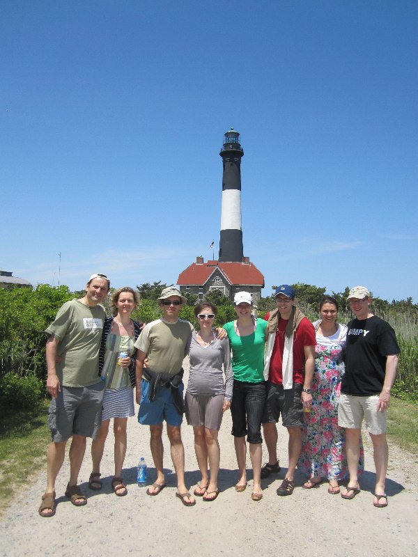 Whole group in front of the lighthouse