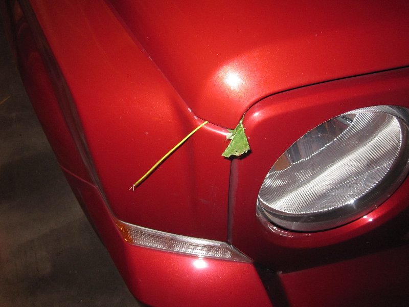 In our garage. This looks like a reminder of the tree fallen across I-87 that we almost hit.