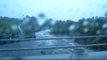 Creeks and rivers are overwhelmed by the sustained heavy rainfall (August 2011) Creeks and rivers are overwhelmed by the sustained heavy rainfall (August 2011)