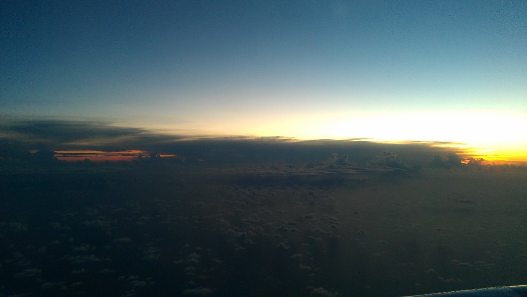 Sunset seen from airplane picture 28440