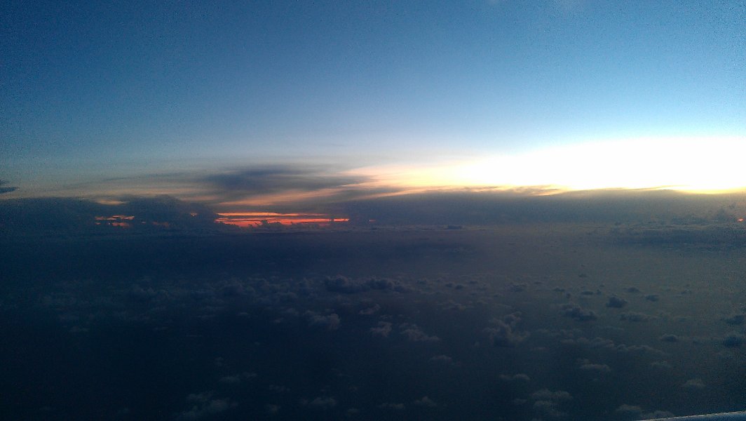 Sunset seen from airplane picture 28442