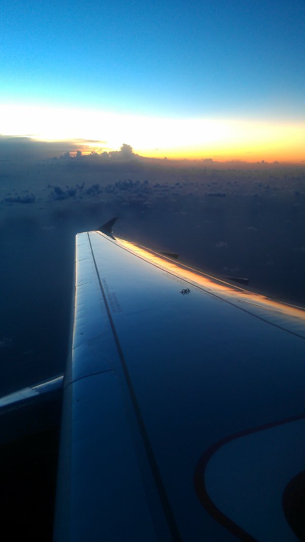 Sunset seen from airplane picture 28444