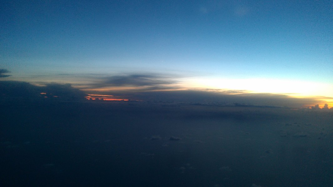 Sunset seen from airplane picture 28445