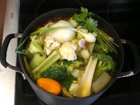 Chicken noodle soup is almost ready (October 2011)