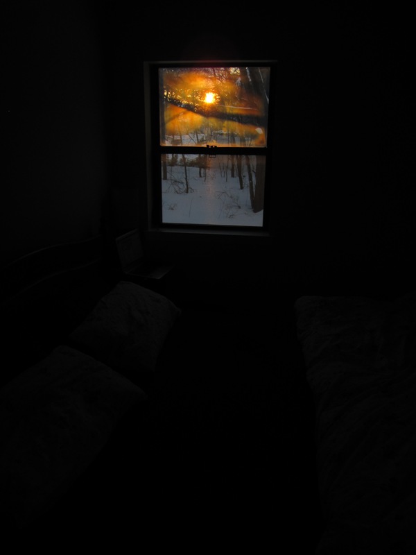 Setting sun shining to our new bedroom