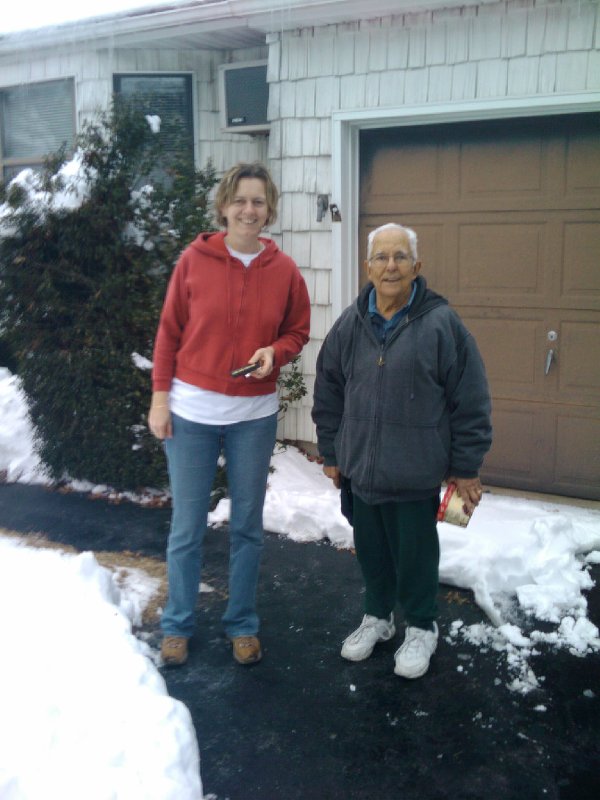 The guy we bought the house from - 90-year old Joe. Two days ago he was the one who shoveled the snow here.