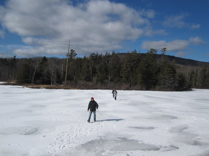 We walked to the other side testing the ice