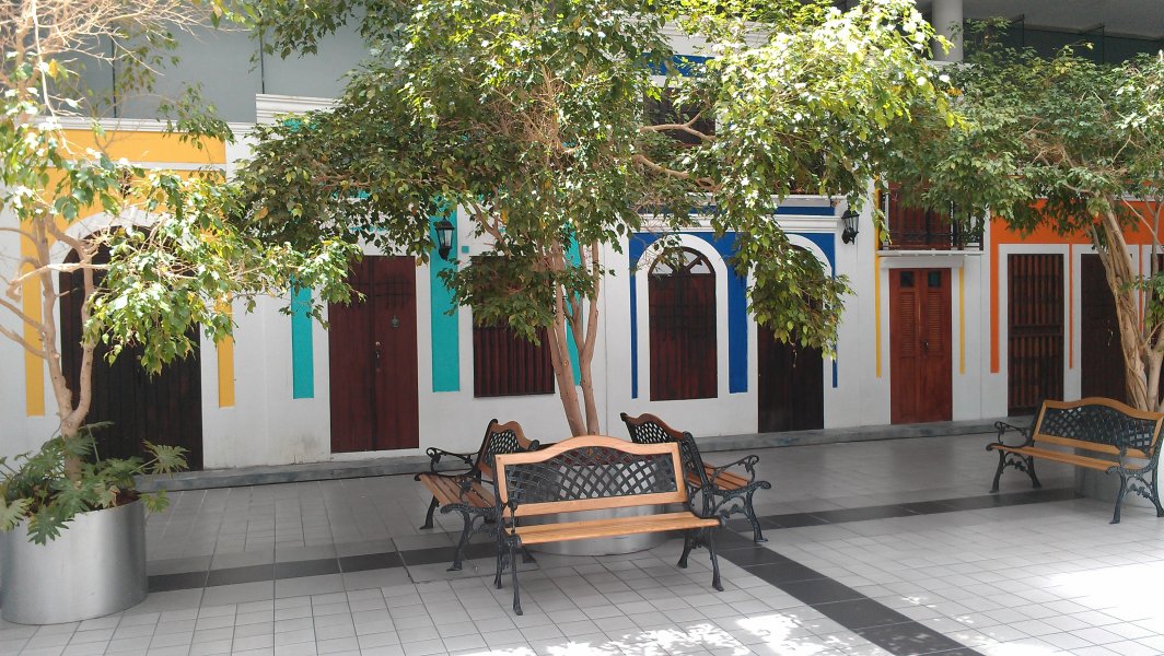 A typical Old San Juan street, inside the airport terminal