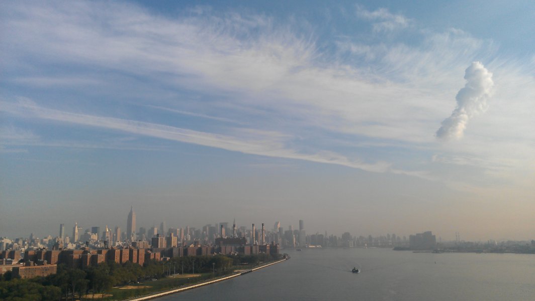 View towards Midtown Manhattan from Williamsburg Bridge