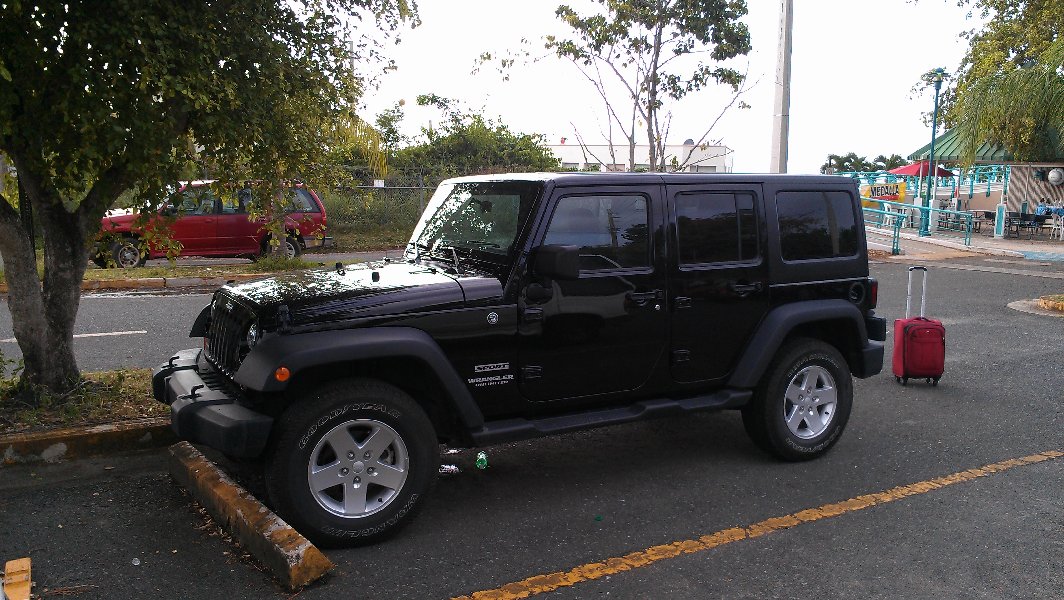 I left the rental car at the airport parking lot