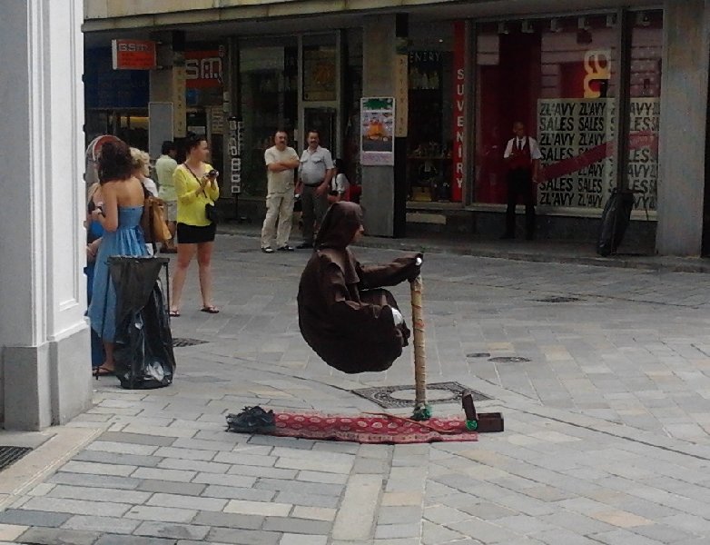 The "levitating" monk