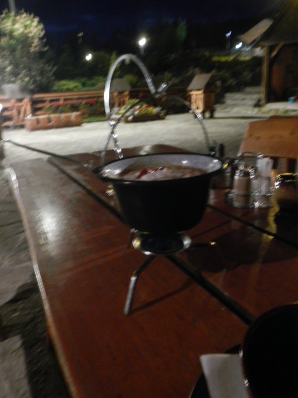 At Koliba Goral, I had my dinner served in a kettle