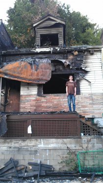 Tomáš's house after the blaze (September 2013)
