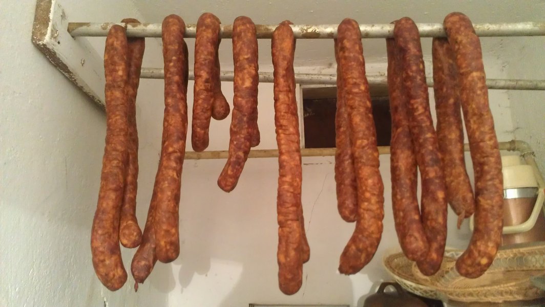 These klobásy (sausages) will be traveling