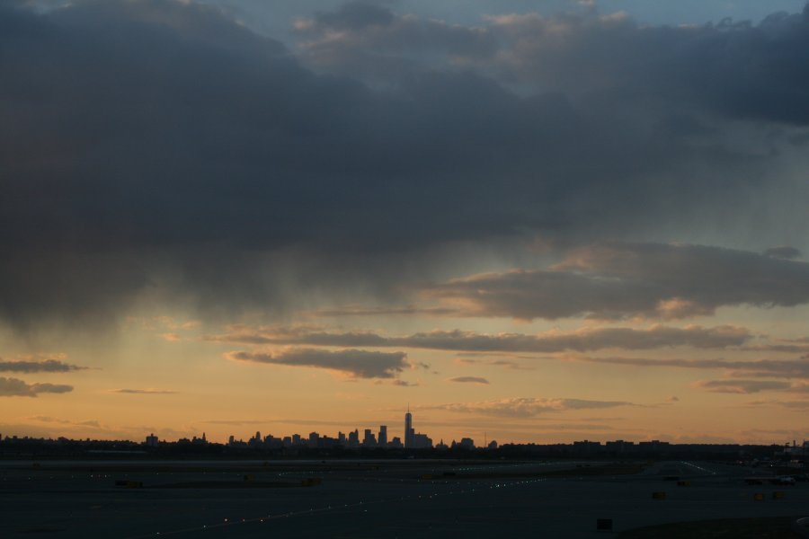 Downtown Manhattan more than 15 miles away - the new Freedom Tower sticks out from the other skyscrapers