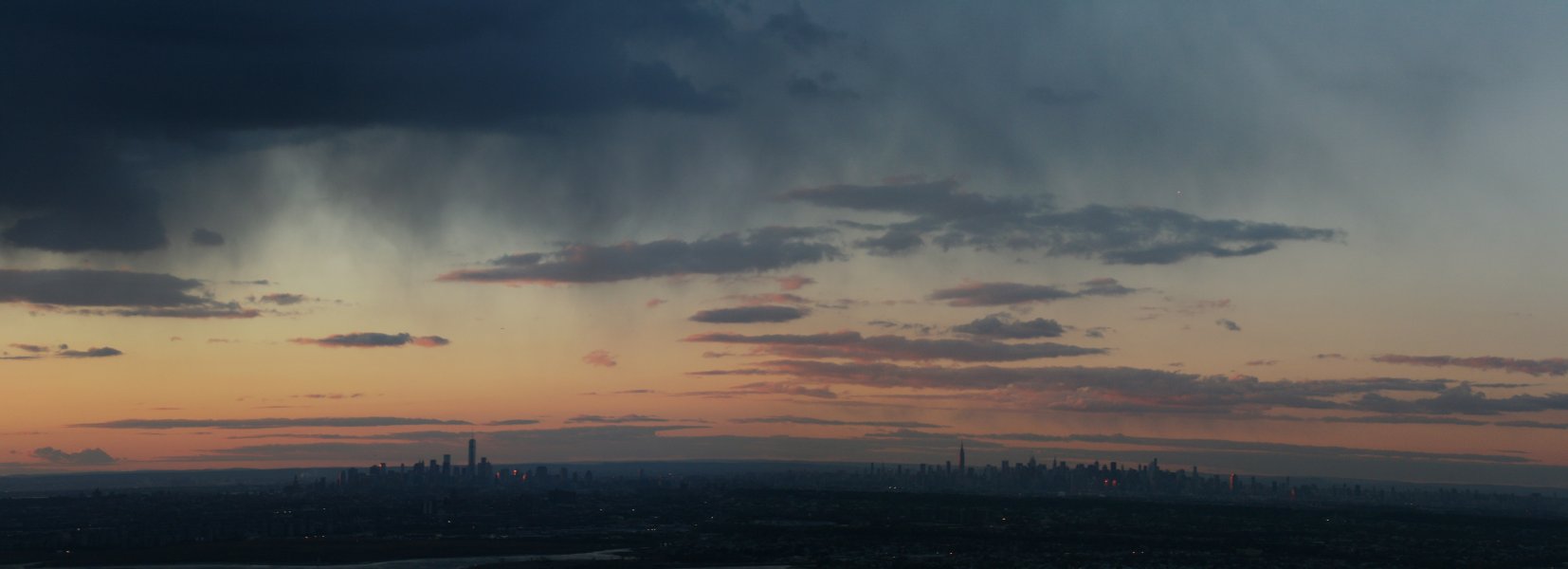 Downtown and Midtown Manhattan as seen from a plane departing from JFK airport