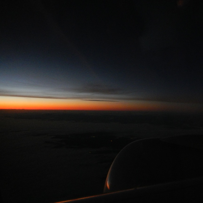 Dawn somewhere above Austria. I love watching dawns from an eastbound airplane.