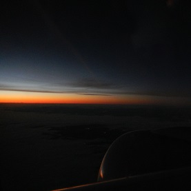 Dawn somewhere above Austria. I love watching dawns from an eastbound airplane. (October 2013) Dawn somewhere above Austria. I love watching dawns from an eastbound airplane. (October 2013)