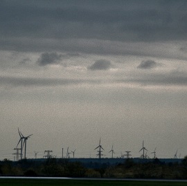 Austrian forest of wind turbines as seen from the airport (November 2013) Austrian forest of wind turbines as seen from the airport (November 2013)