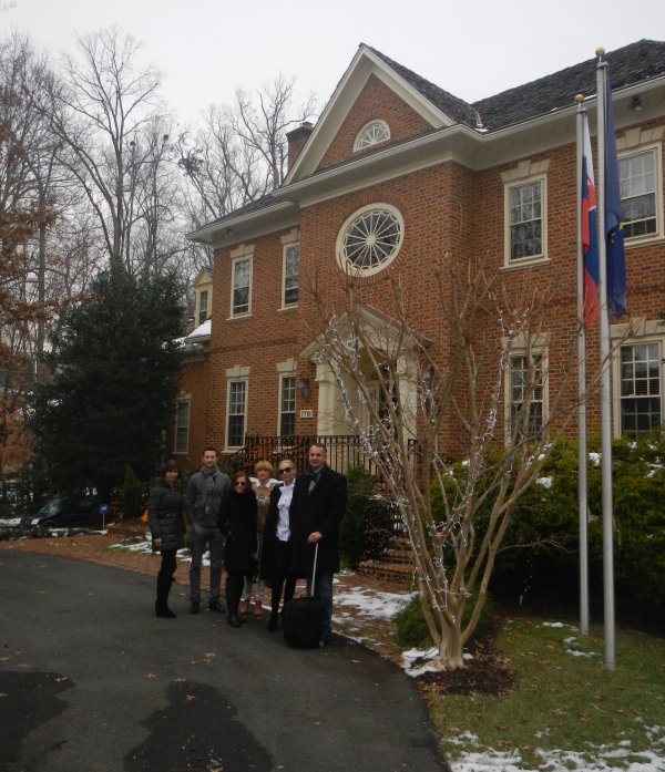 In front of the ambassador residence