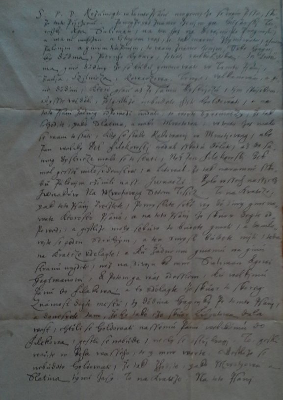 Facsimile of a letter from aga Soleiman to inhabitants of villages in vicinity of Zvolen and Banska Bystrica