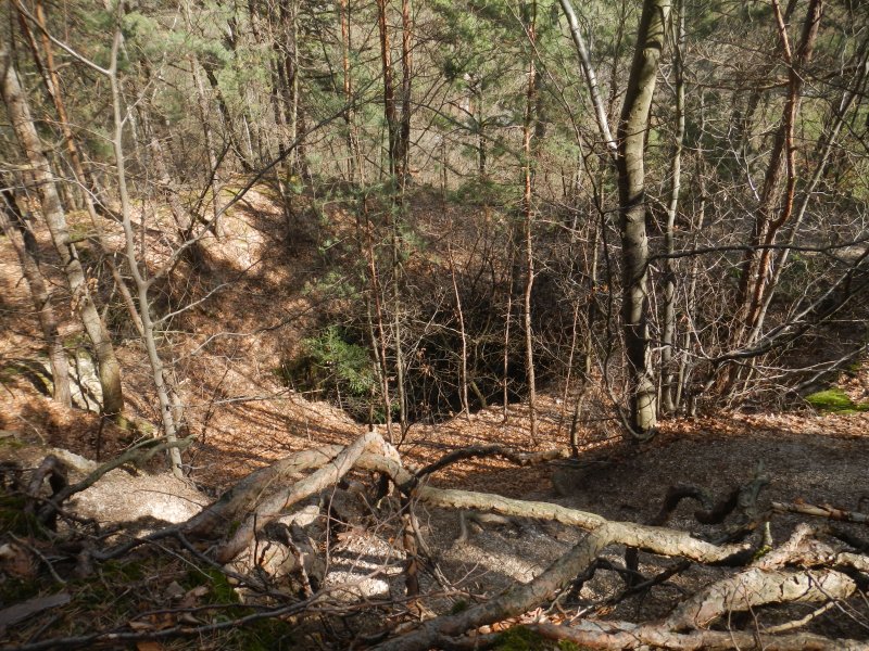 A sinkhole into one of the many adits of Kremnica's golden mines