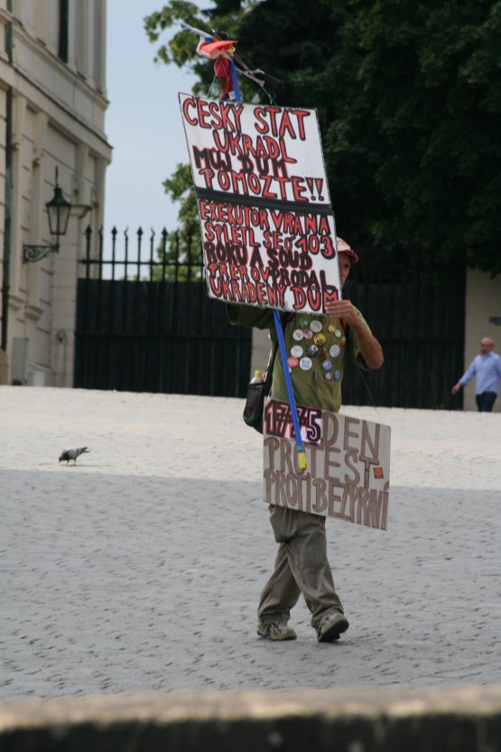 We are coming to Prague Castle, where a citizen keeps protest for 1775 days (almost 5 years)