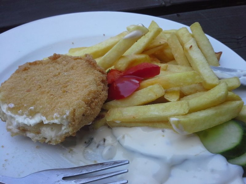 Excellent fried cheese in a pub not far from our hotel