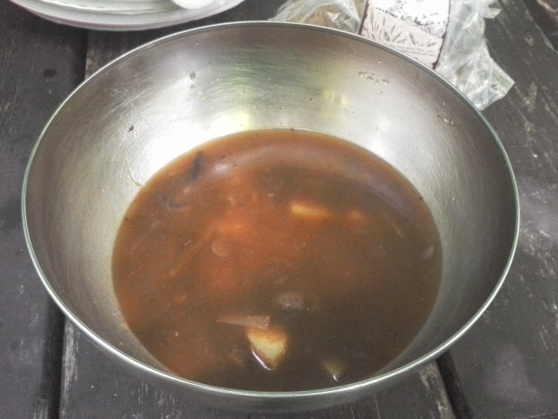 Soup made of mushrooms that we picked at Black Mountain