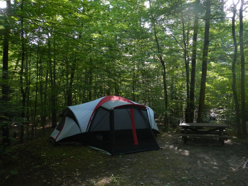 At nine in the morning our tent was already put up