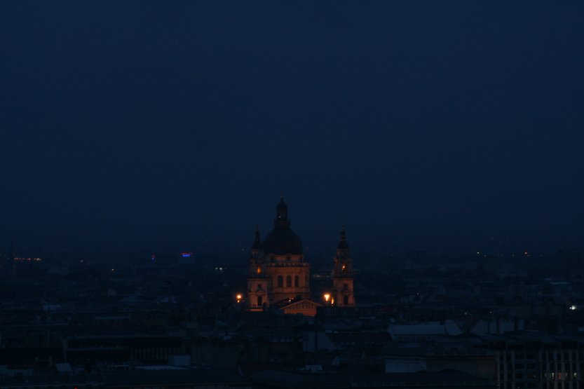 St. Stephen's Basilica in Pest, far on the other bank of Danube