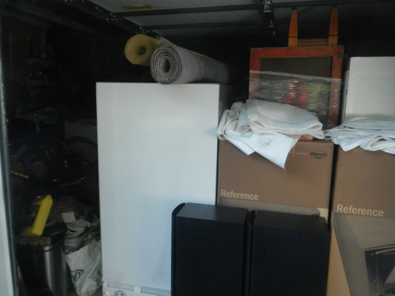 Garage is full again. Yet, we will add another truckload into it later.