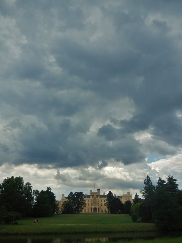 Lednice castle seen from the way to minaret