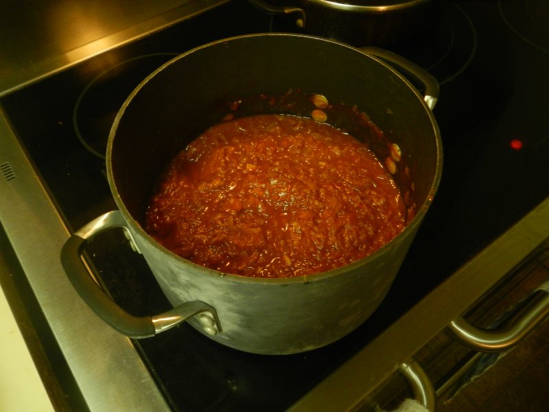 Chef Jojo is preparing home made barbecue sauce the day before