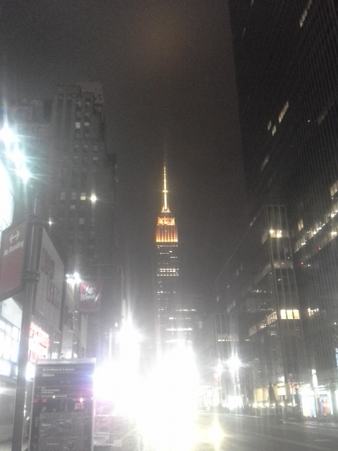 Empire State Building while walking to train station