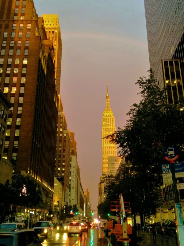 After the storm - rainbow over Empire State Building