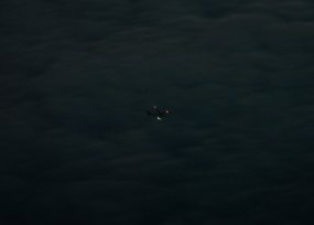 Deep underneath us, another metallic bird flying the night sky with hundreds of human destinies on its board (May 2016) Deep underneath us, another metallic bird flying the night sky with hundreds of human destinies on its board (May 2016)