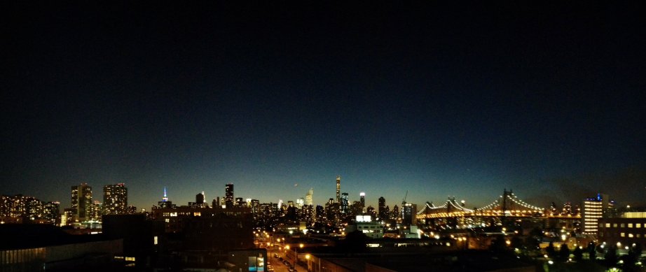 Manhattan skyline as we see it from the hotel roof (August 2016)