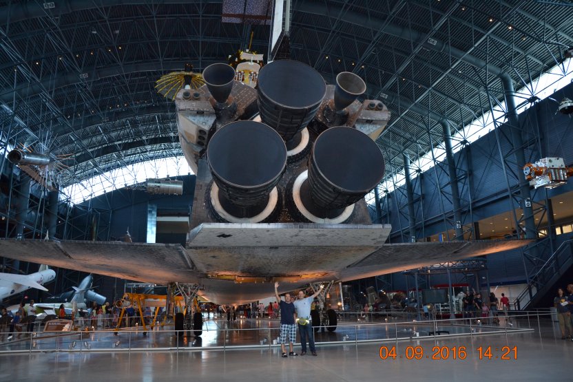 Engines of Space Shuttle Discovery (two objects of a known size to compare)