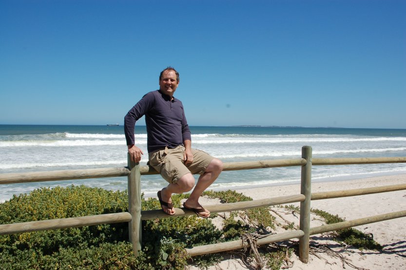 Robben Island in the distance, where Mandela spent 18 years in prison