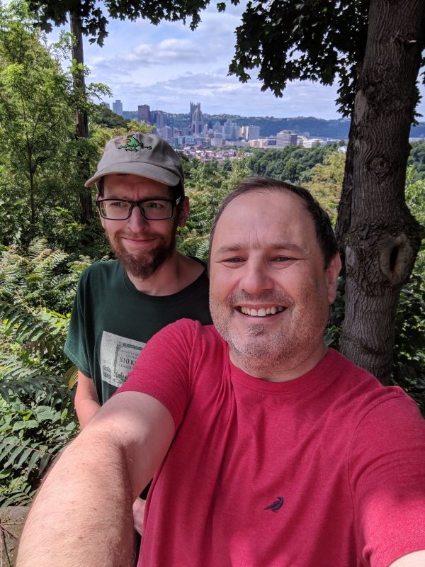 Yet a selfie with the backdrop of the city from the upper end of Tom's land