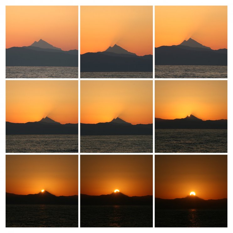 Sunrise over Mount Athos