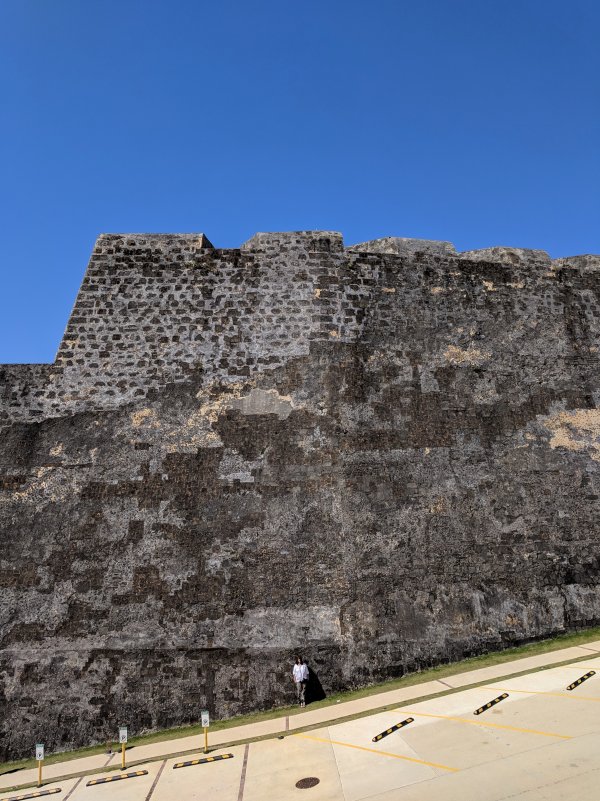 Walls of San Cristóbal - an object of known size at bottom centet
