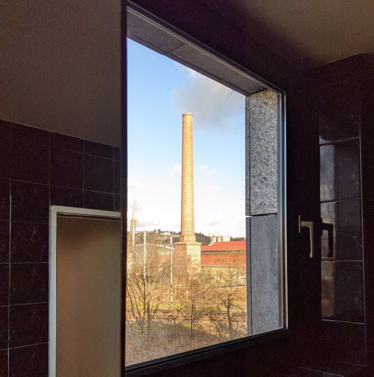 Our hotel bathroom with a view