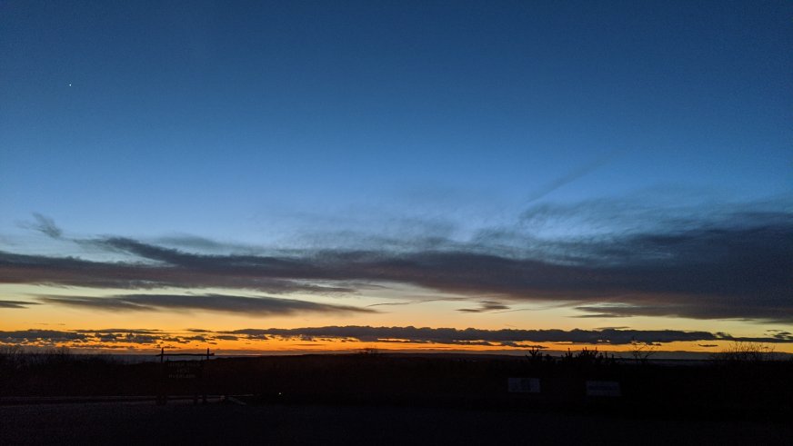 Colorful twilight sky called us home to the West