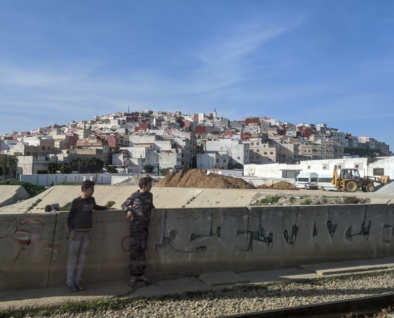 What a place for such boys to stand - just few foot away from the rapid train. Needless to say, we are already slowing down, approaching station.