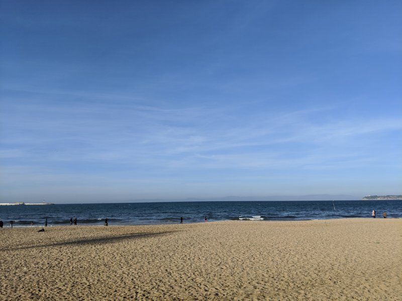 Town beach with a view to Europe