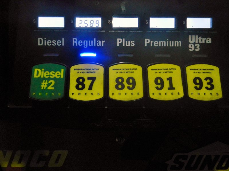 For my friends in Slovakia (and Europe in general) - compare octane numbers and price per gallon (1 gal = 3.78 l).