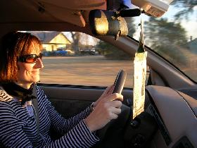 Milena is driving (North Carolina) (December 2005)